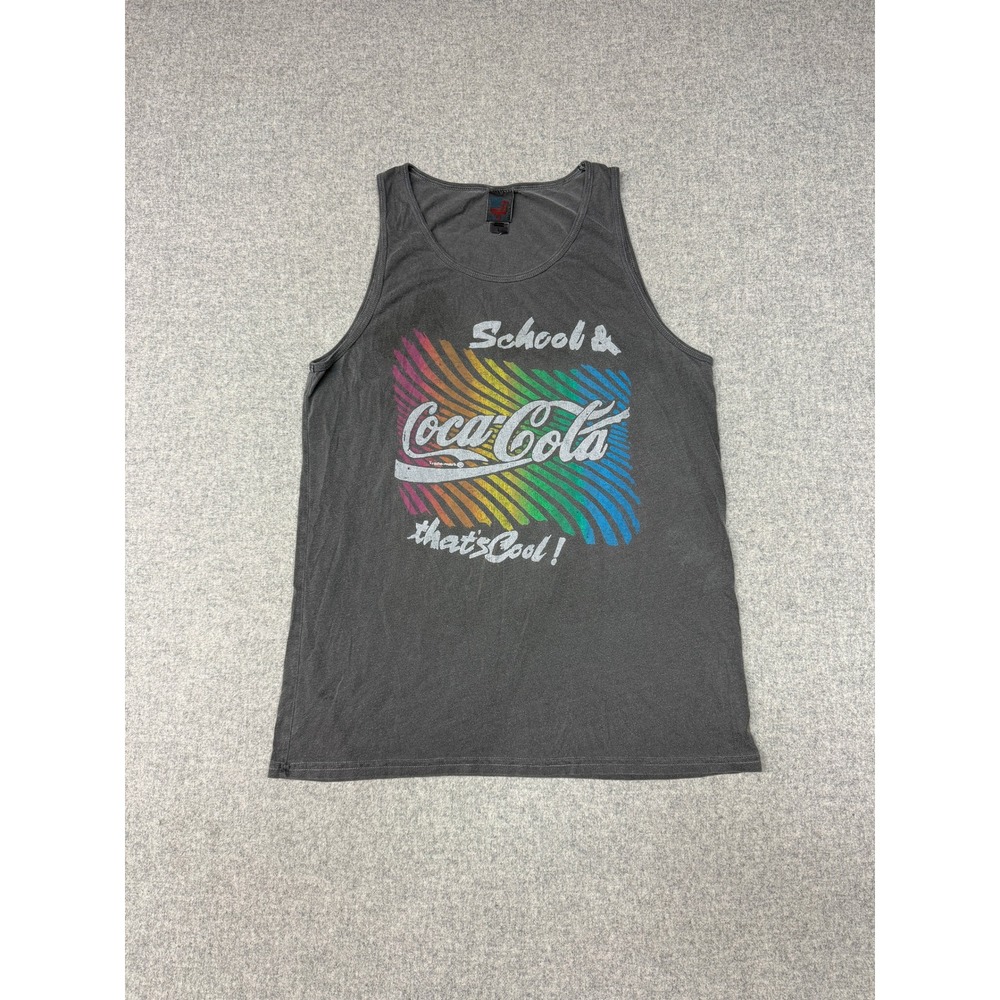Junk Food | Coca-Cola Tank Top | Large | Gray | Rainbow Graphic Vintage USA Styl